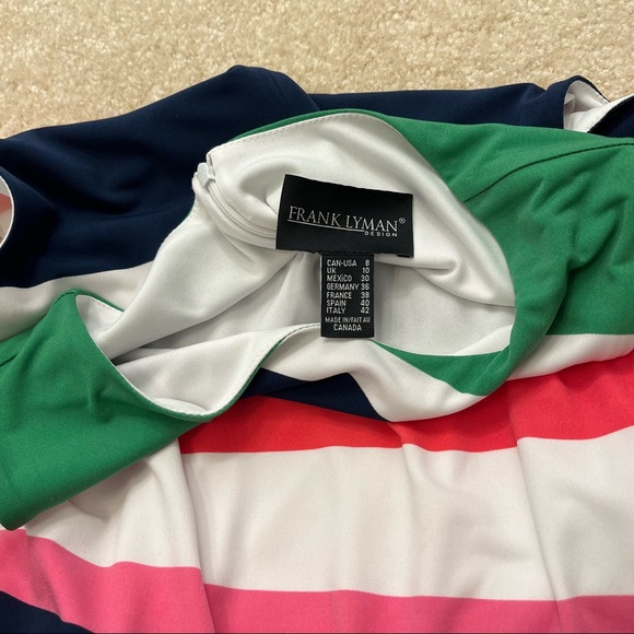 Frank Lyman Design Sleeveless Dress Womens 8 Multicolor Stripes Lined - Picture 3 of 6